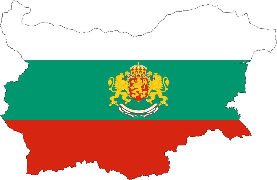 Bulgaria Map Flag With Stroke And Coat Of Arms png transparent