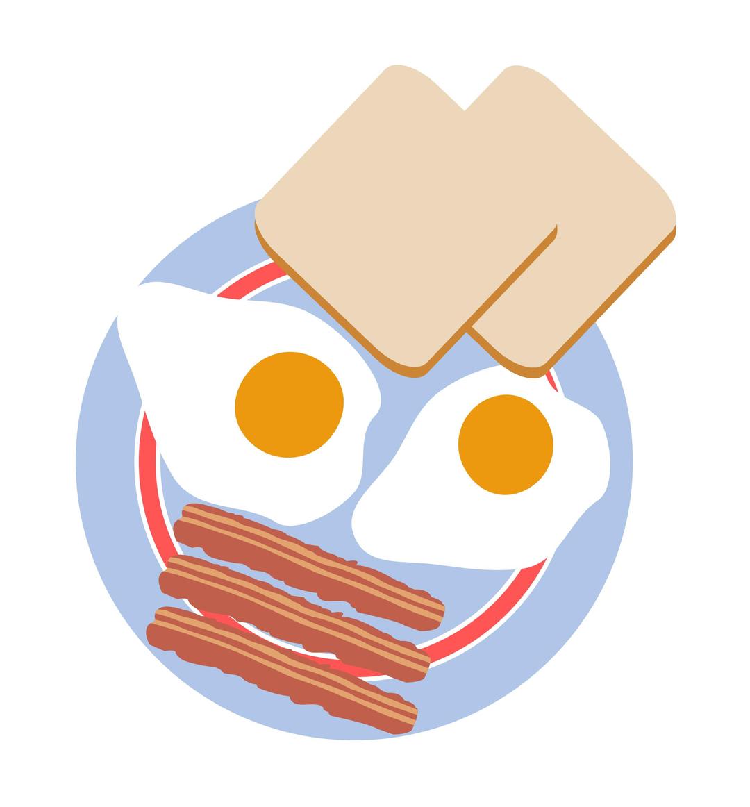 Bull's eye eggs with toast and bacon png transparent