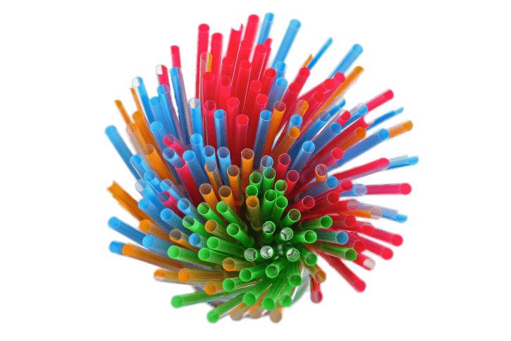 Bunch Of Coloured Straws Top View png transparent