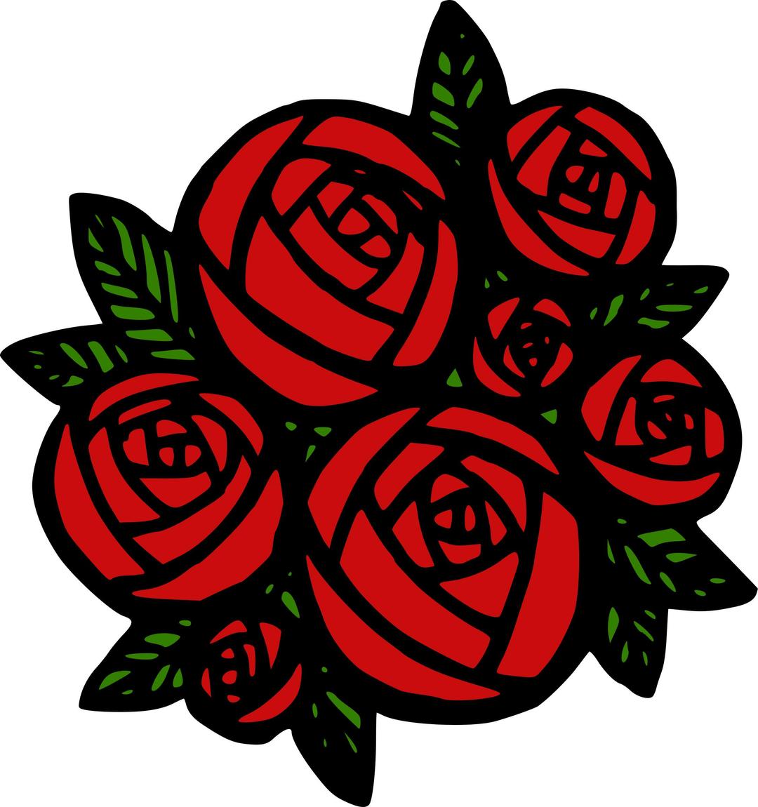 Bunch of Red Roses png transparent