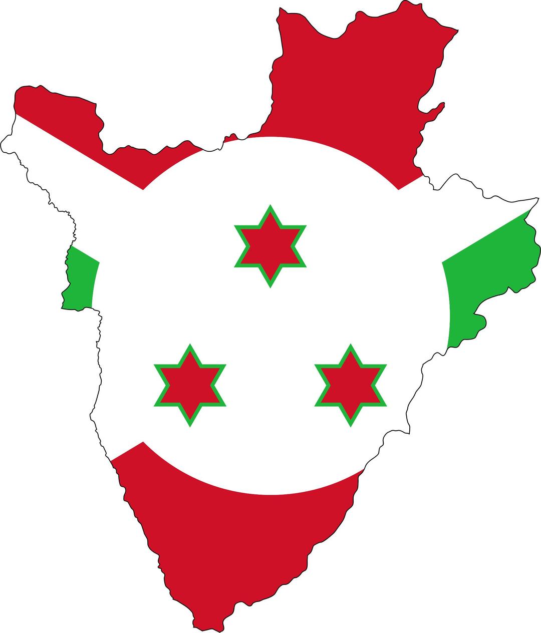 Burundi Flag Map With Stroke png transparent