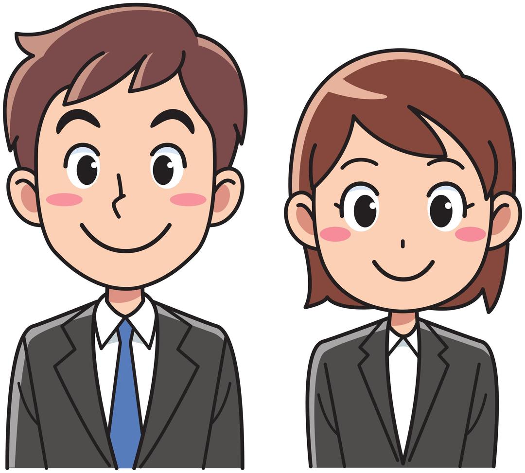Business man and woman - positive looking png transparent