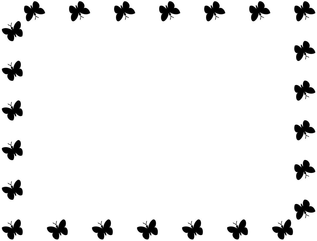 Butterfly frame (B&W) png transparent
