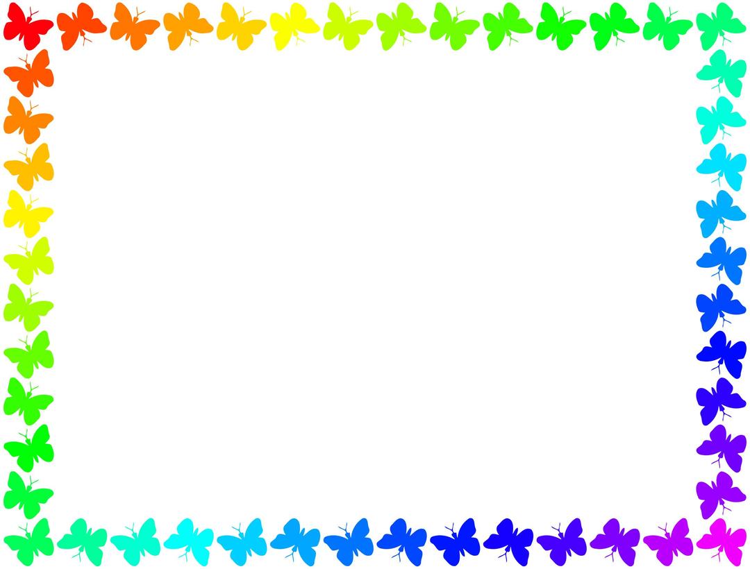 Butterfly frame (colourful) png transparent