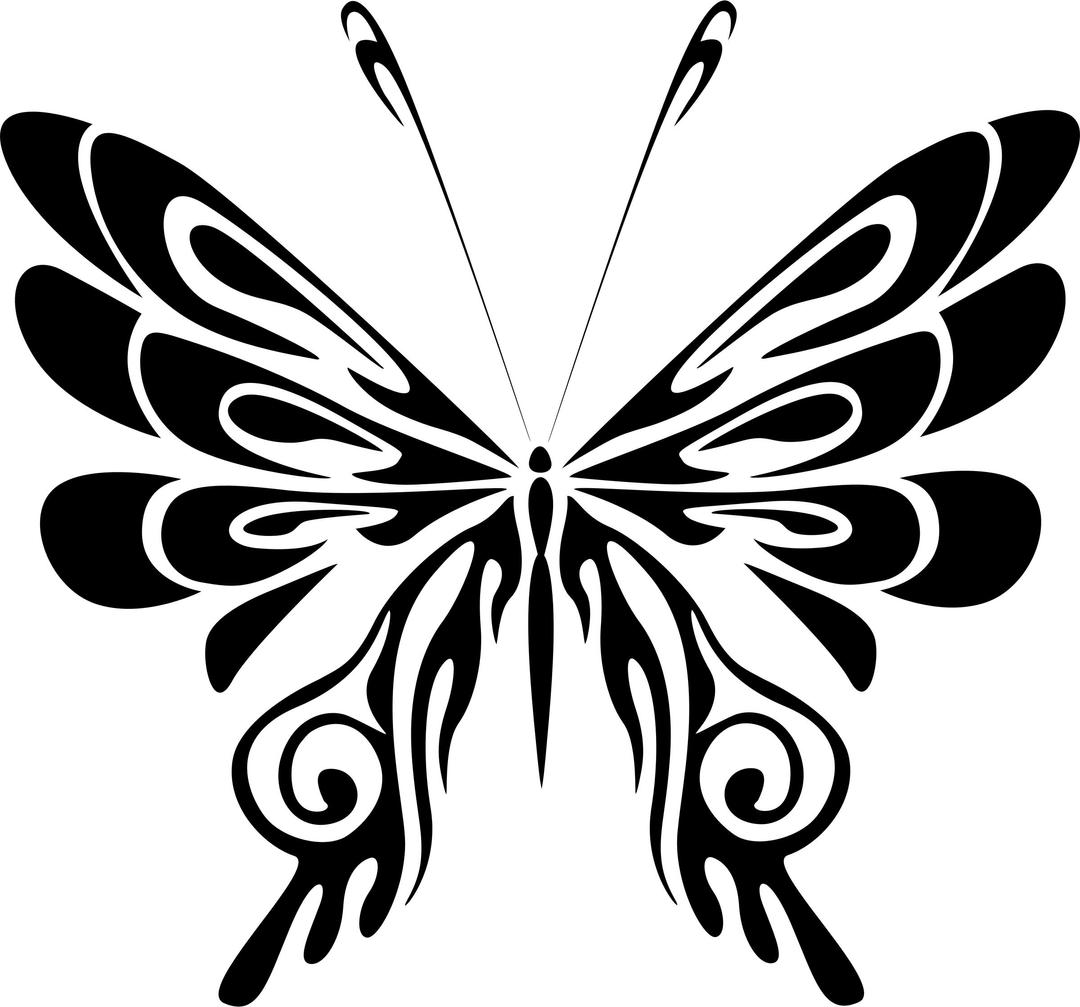 Butterfly Line Art 18 png transparent