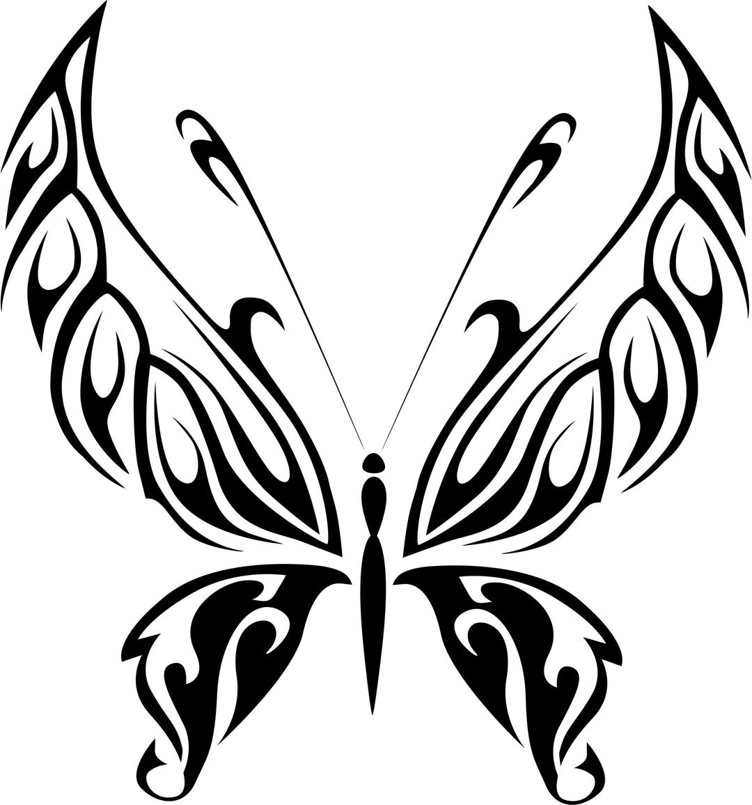 Butterfly Line Art 9 png transparent