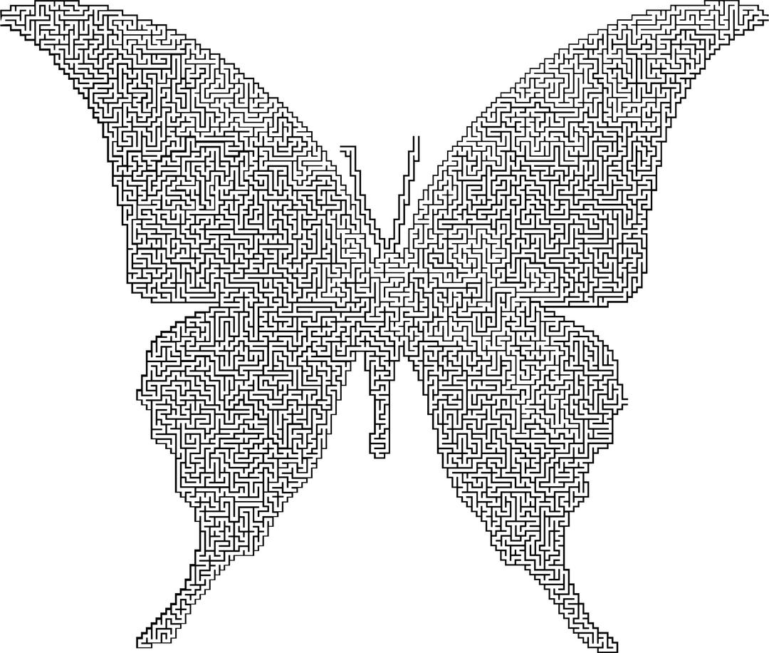 Butterfly Silhouette 6 Maze png transparent