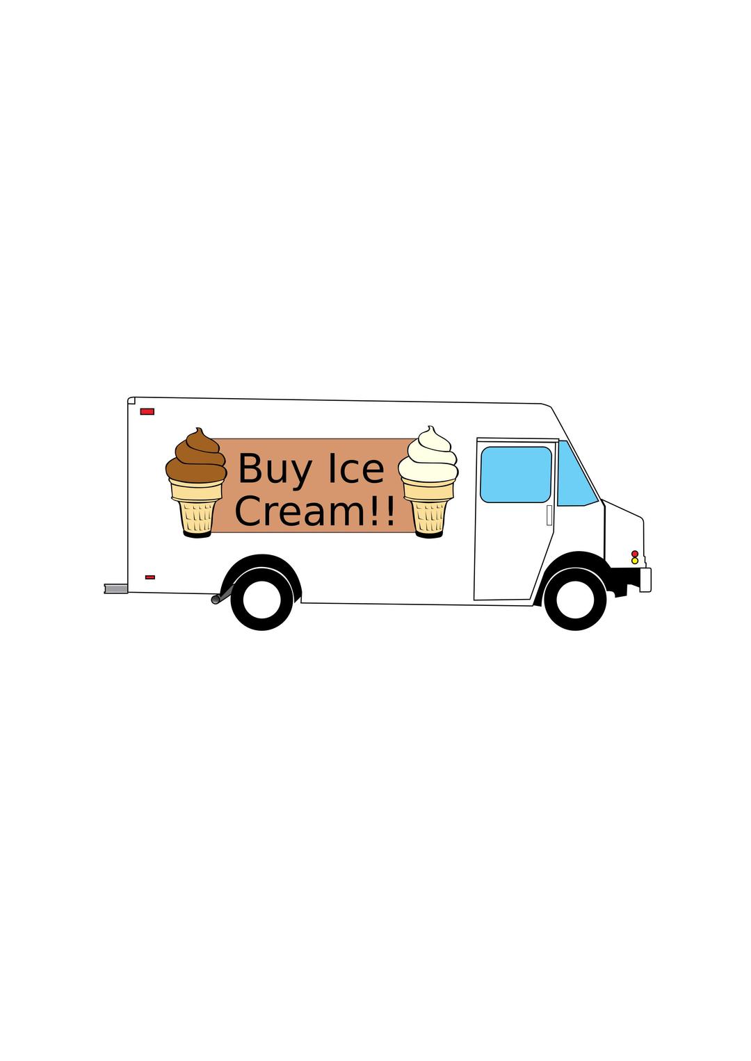 "Buy Ice Cream" truck png transparent
