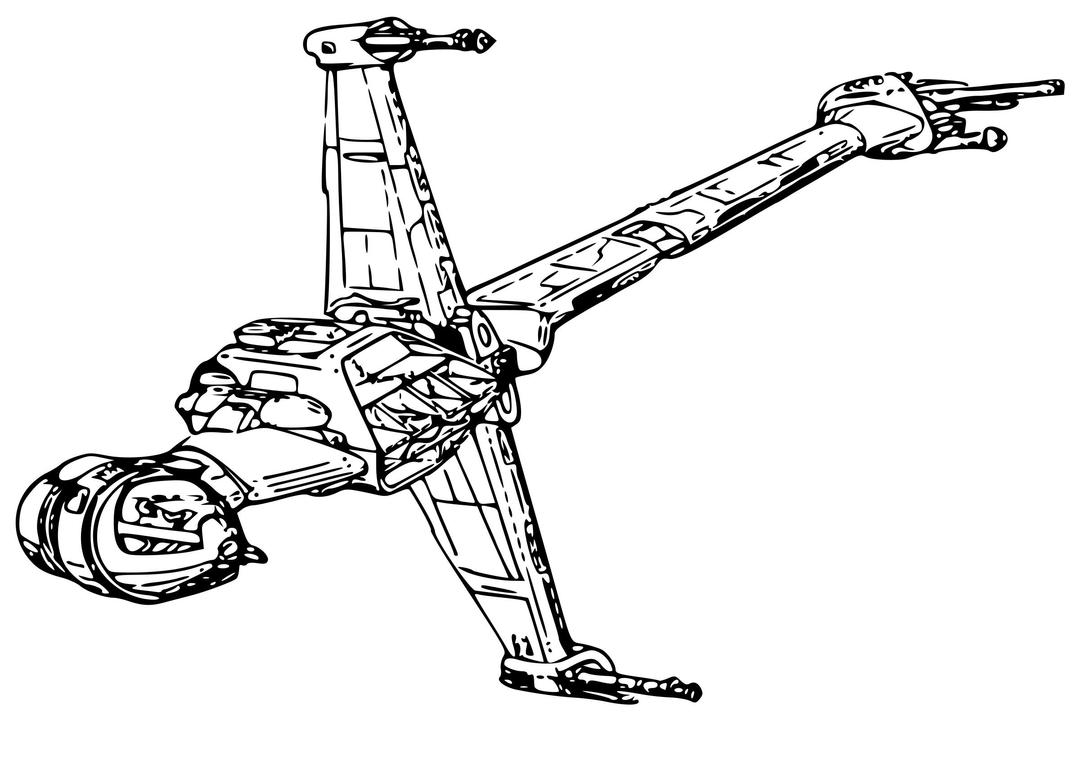 b-wing starfighter - starwars patent drawing png transparent