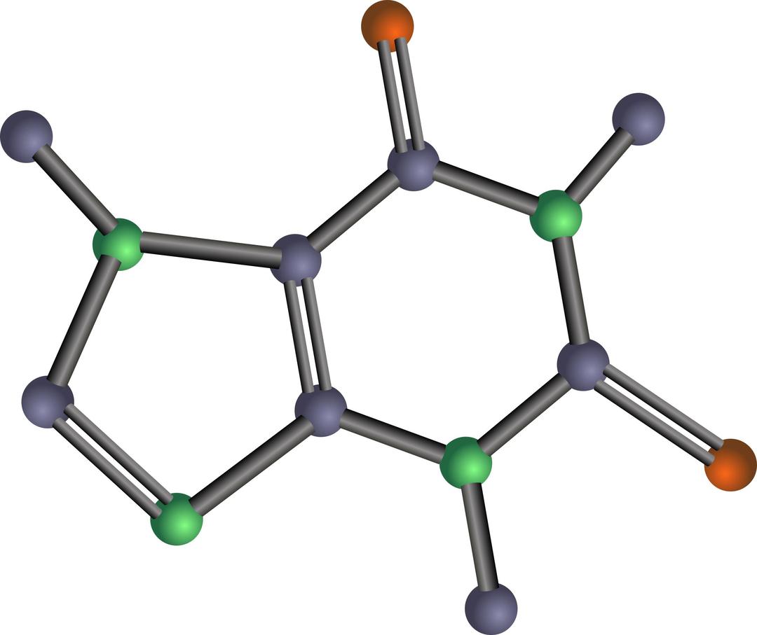 Caffeine molecule png transparent