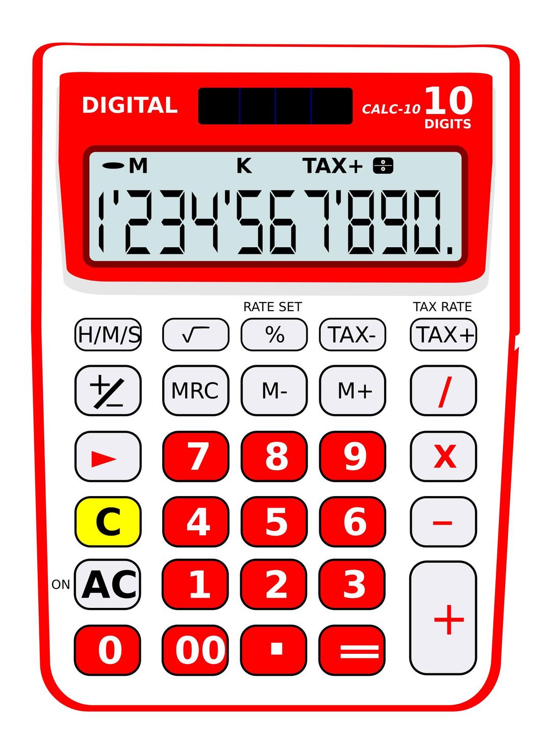 Calculator 10 digits solar png transparent