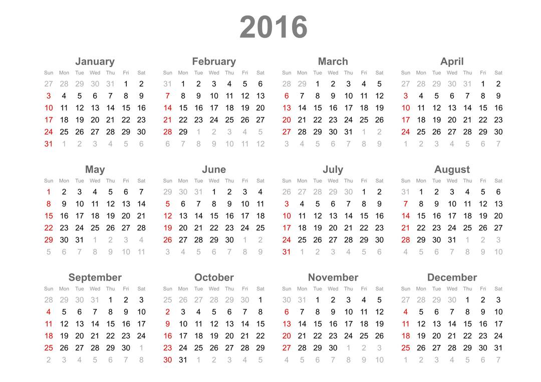 calendar-2016 png transparent