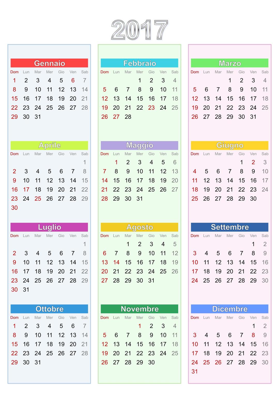 Calendario 2017  png transparent