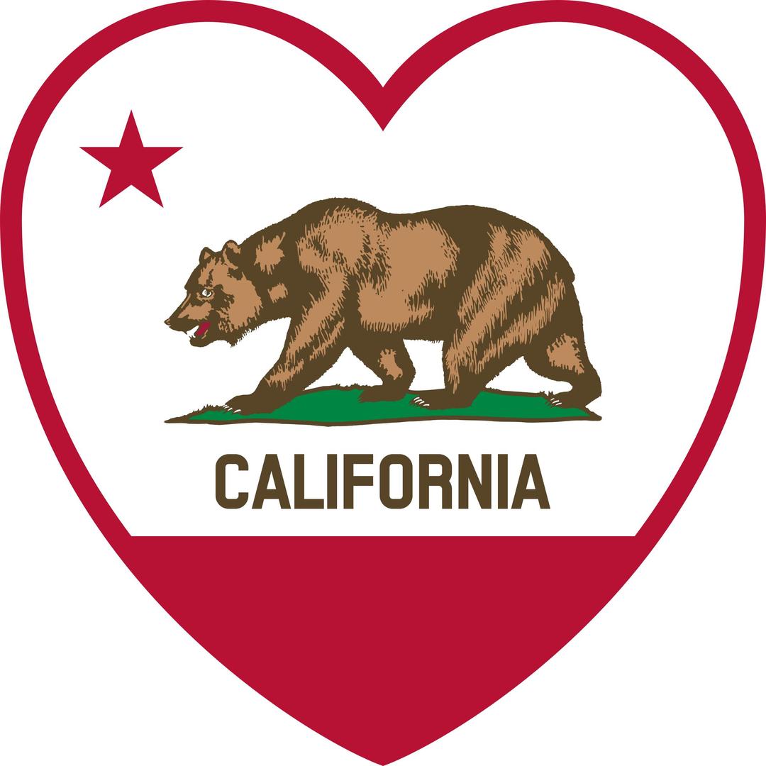 California Flag Heart png transparent