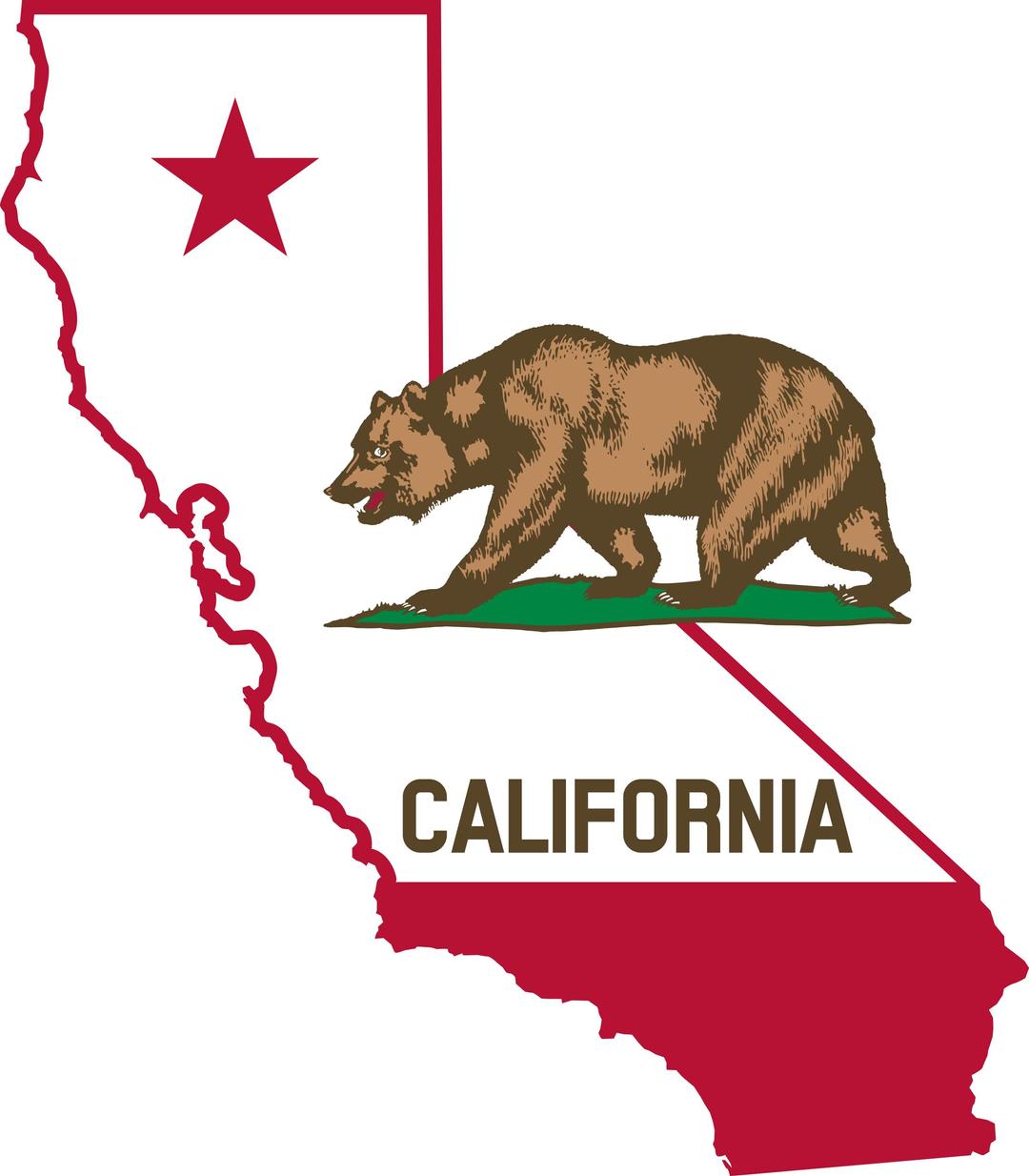 California - Outline and Flag png transparent