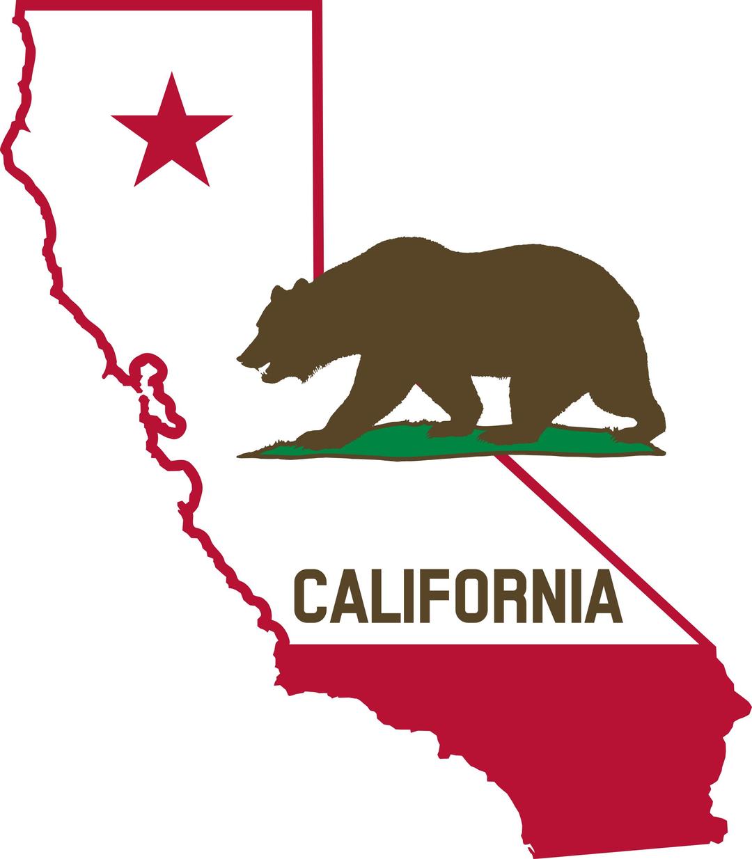 California - Outline and Flag (Solid) png transparent
