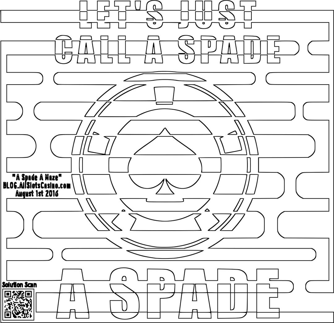 Call A Spade A Coloring Maze png transparent