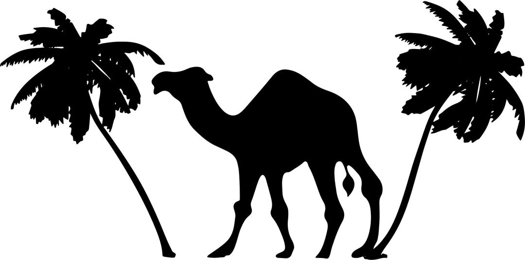 Camel Palm Trees Silhouette png transparent