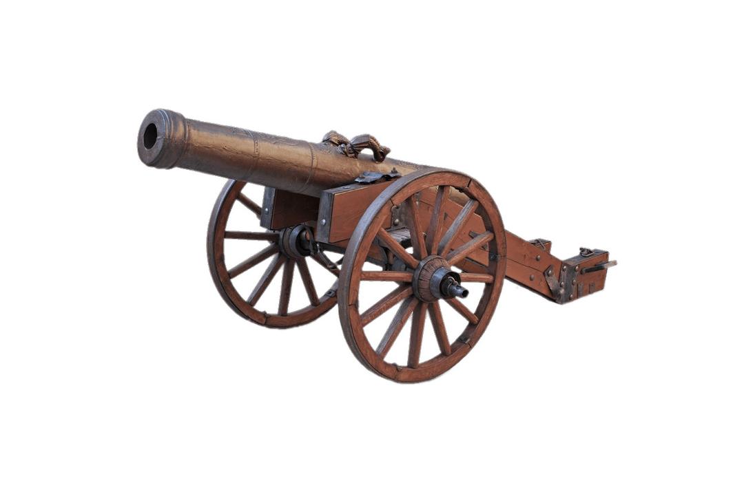 Cannon on Large Wheels png transparent