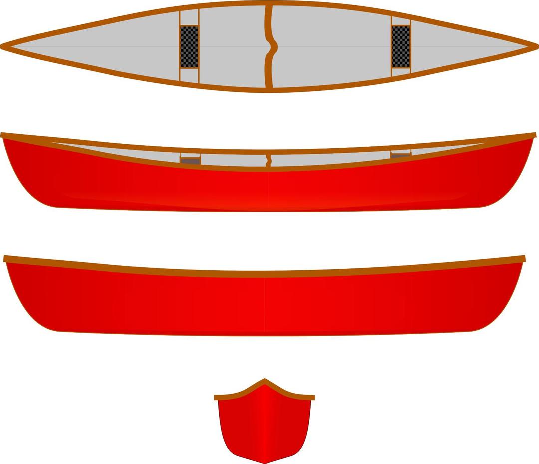 Canoe, multiple views png transparent
