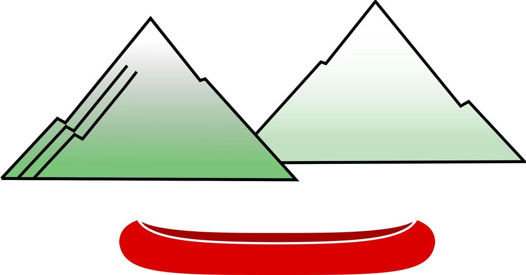 Canoe with Mountains png transparent