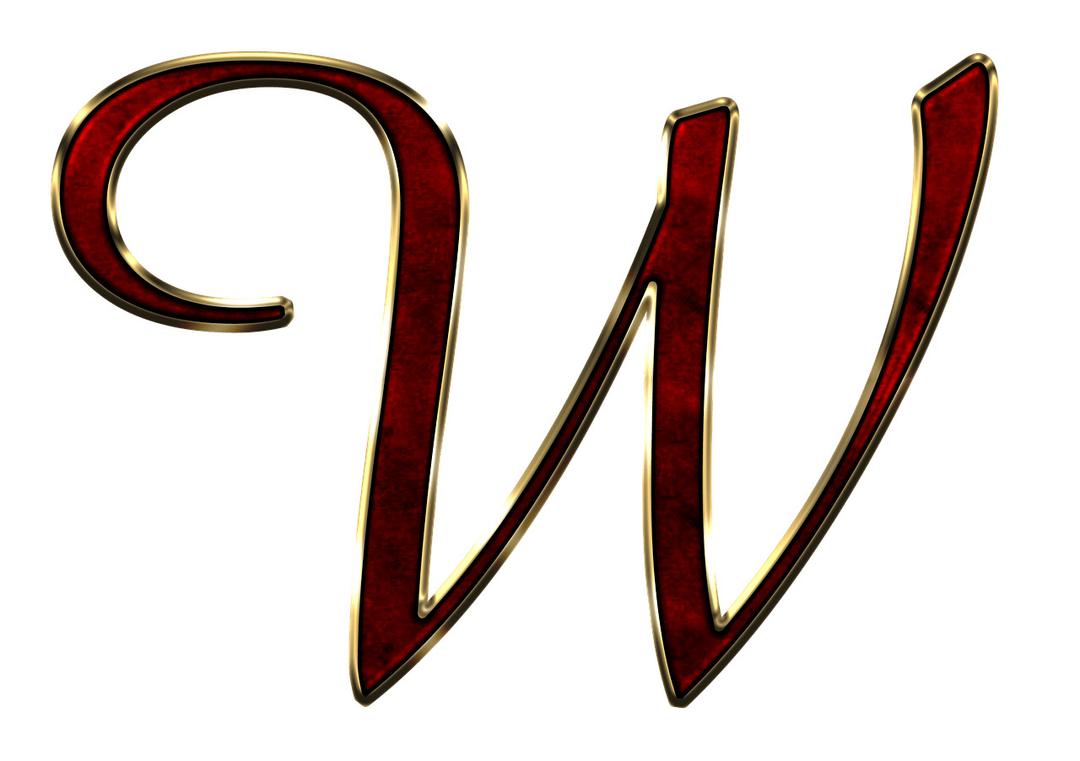 Capital Letter W Red png transparent