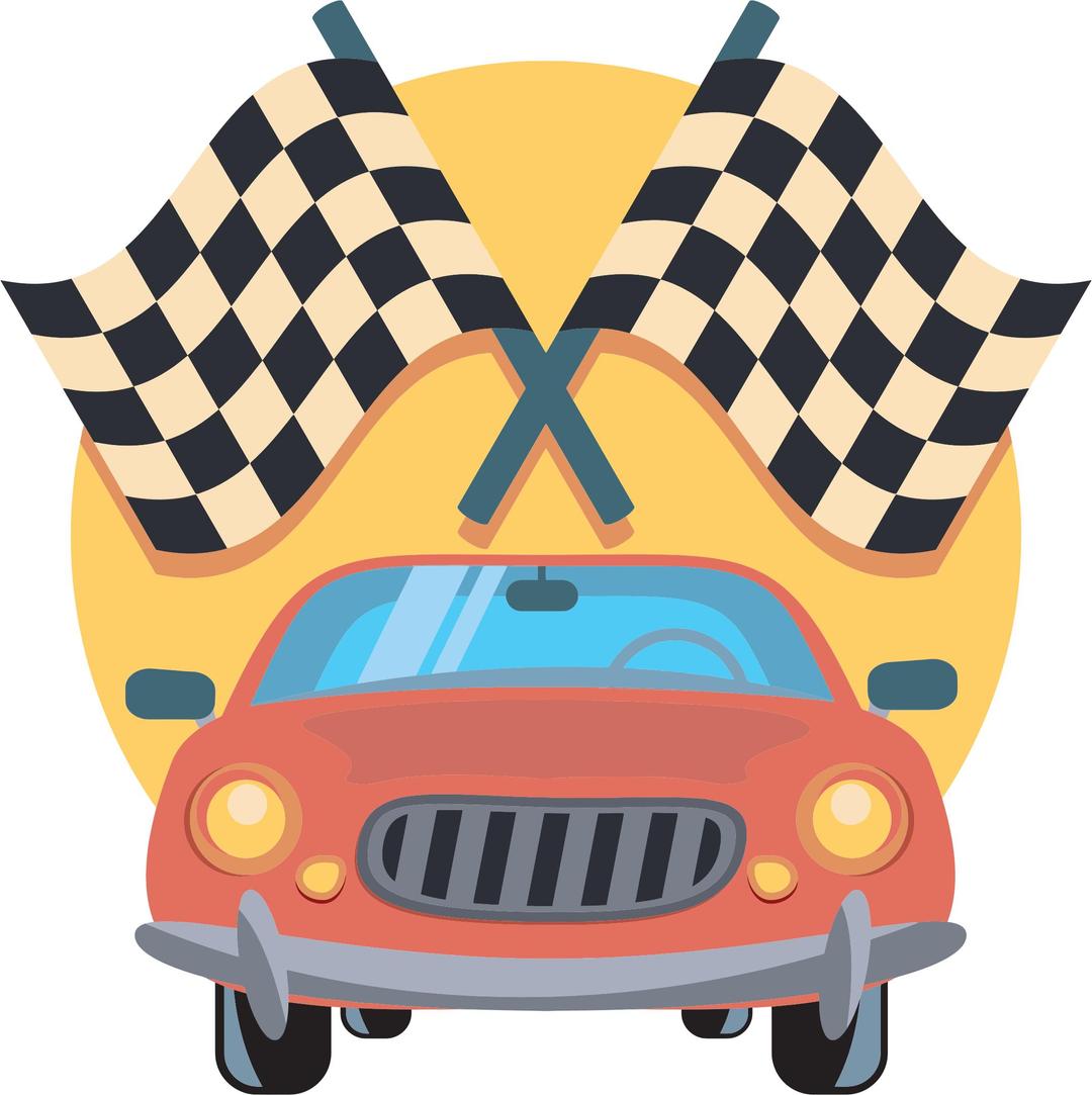 Car And Racing Flags Icon png transparent
