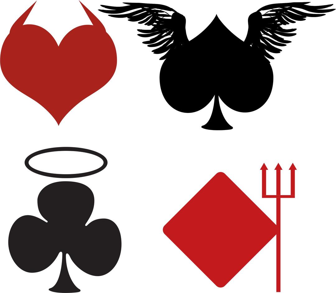 Card Suits, Angelic or Devilish png transparent