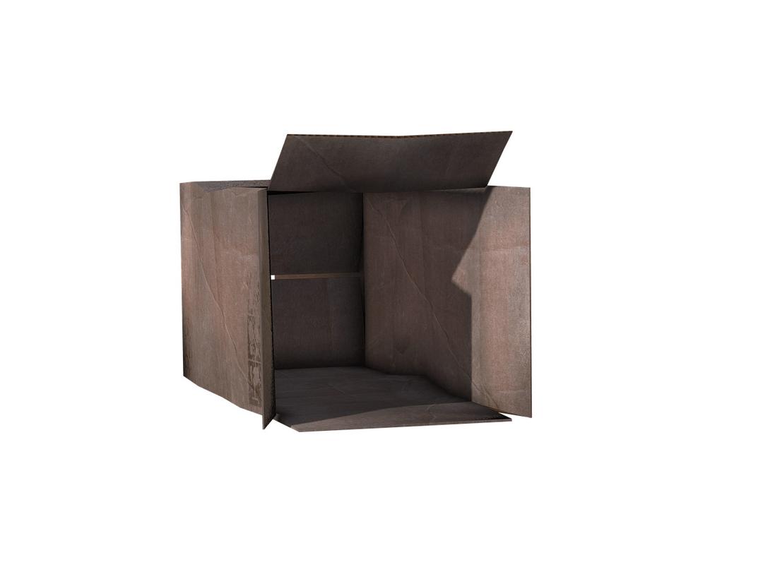 Cardboard Box Open Front View png transparent