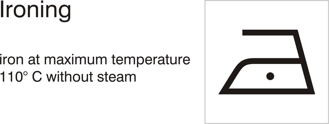 Care symbols, ironing: iron maximum 110° C, no steam png transparent