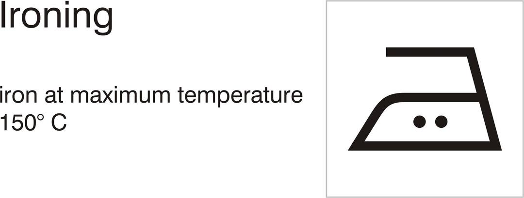Care symbols, ironing: iron maximum 150° C png transparent