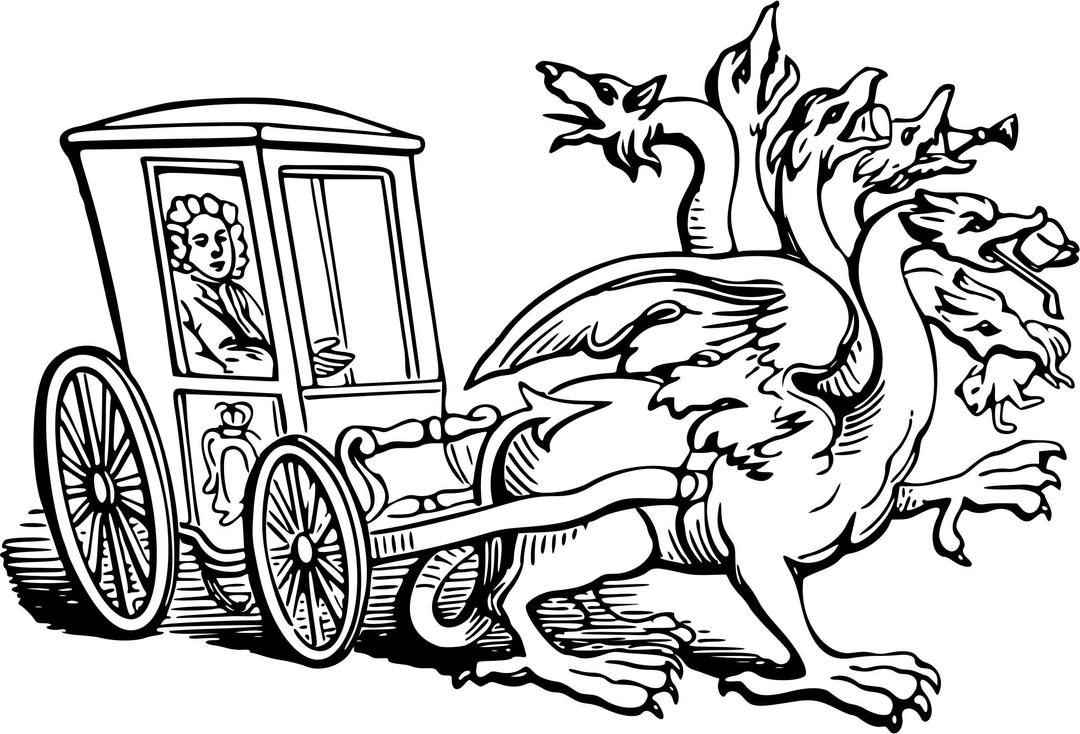 Carriage drawn by monster png transparent
