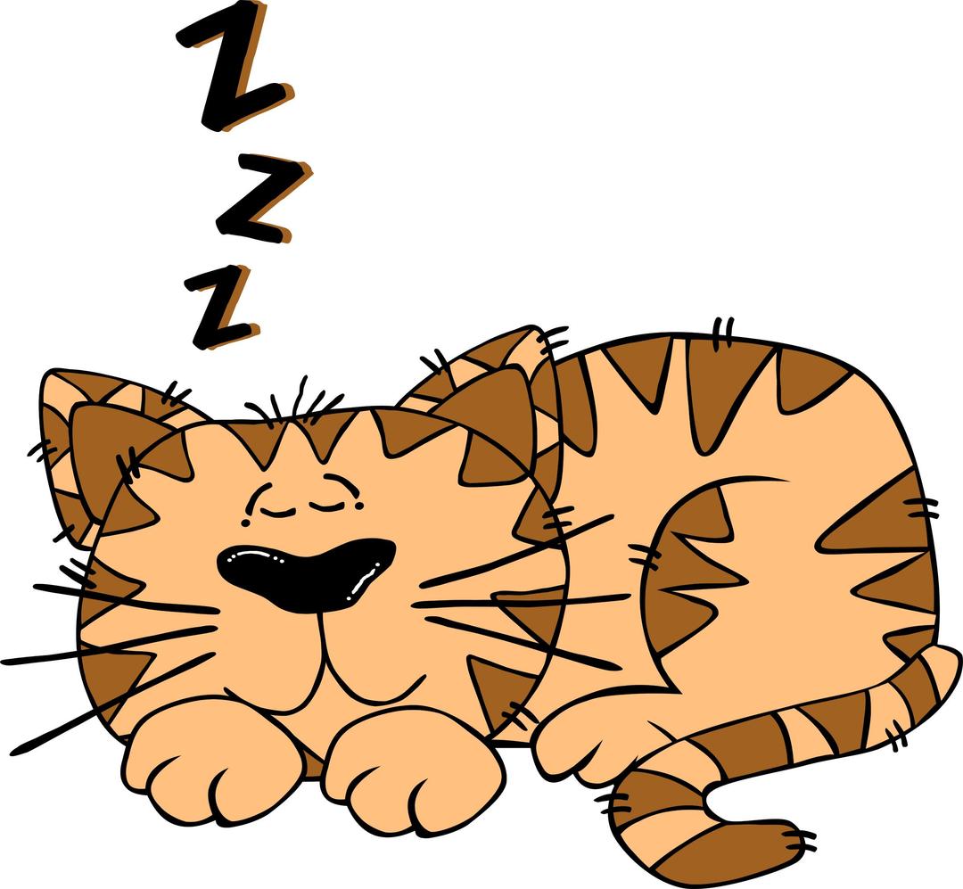 Cartoon Cat Sleeping png transparent