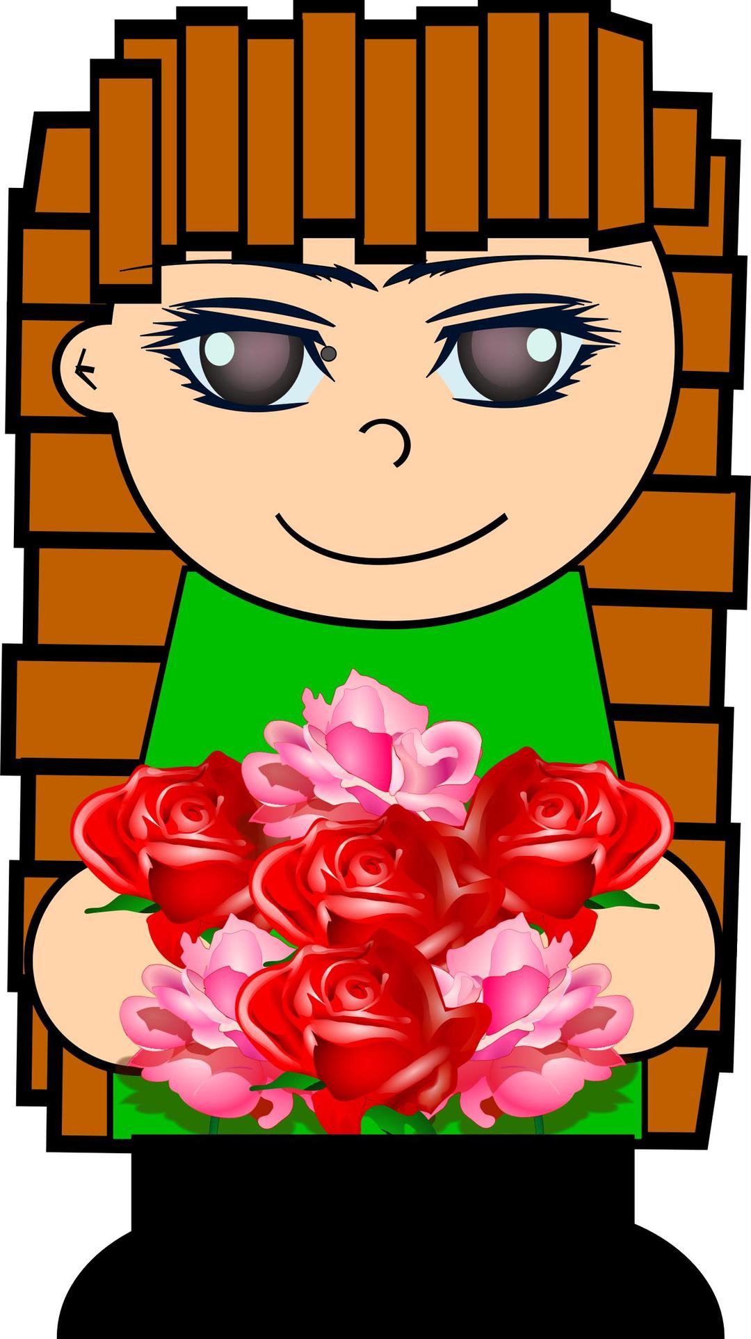 Cartoon flower girl png transparent