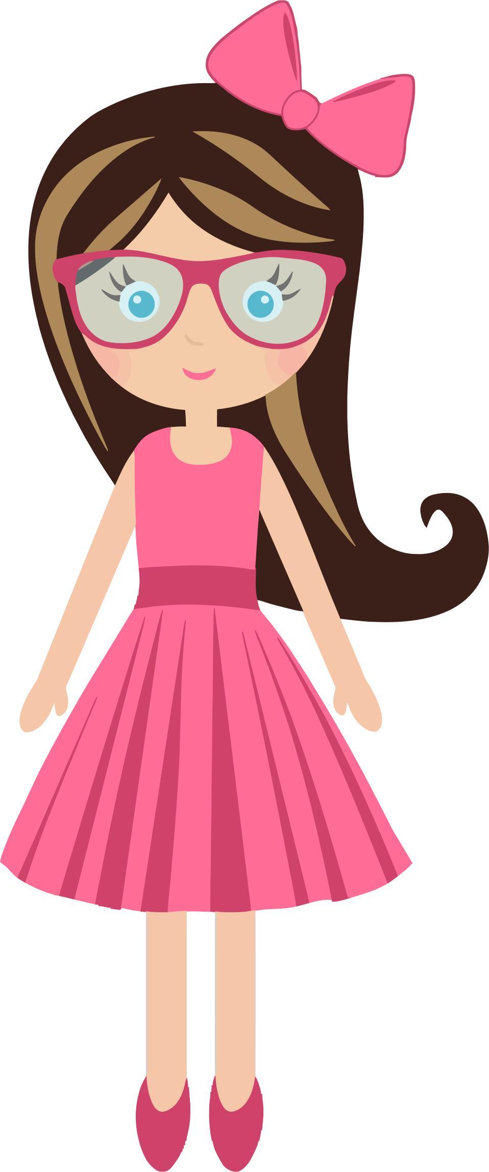 Cartoon Girl With Glasses png transparent