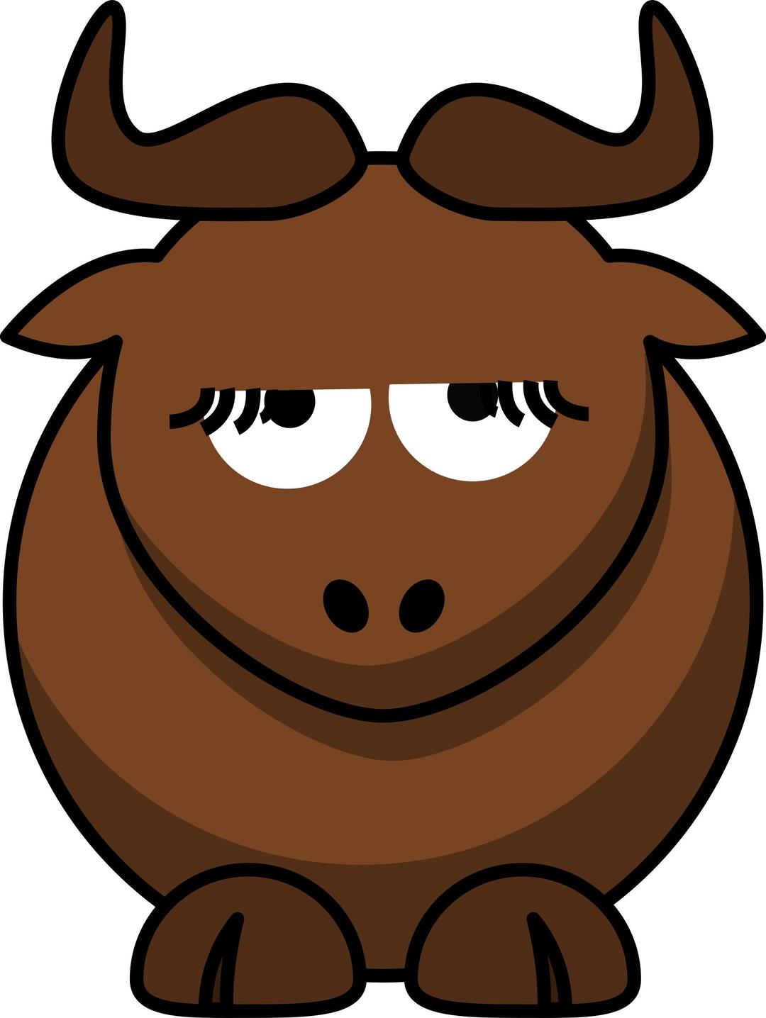 Cartoon Gnu is Disappoint png transparent