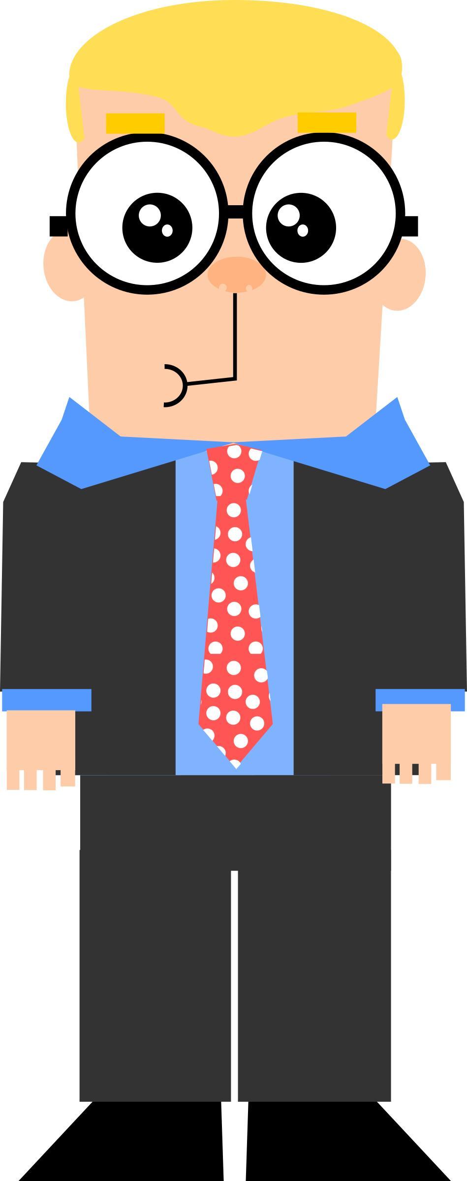 Cartoon guy with glasses png transparent