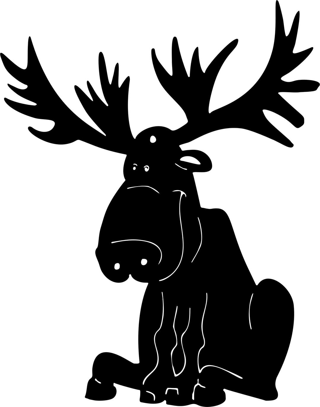 Cartoon Moose Silhouette png transparent