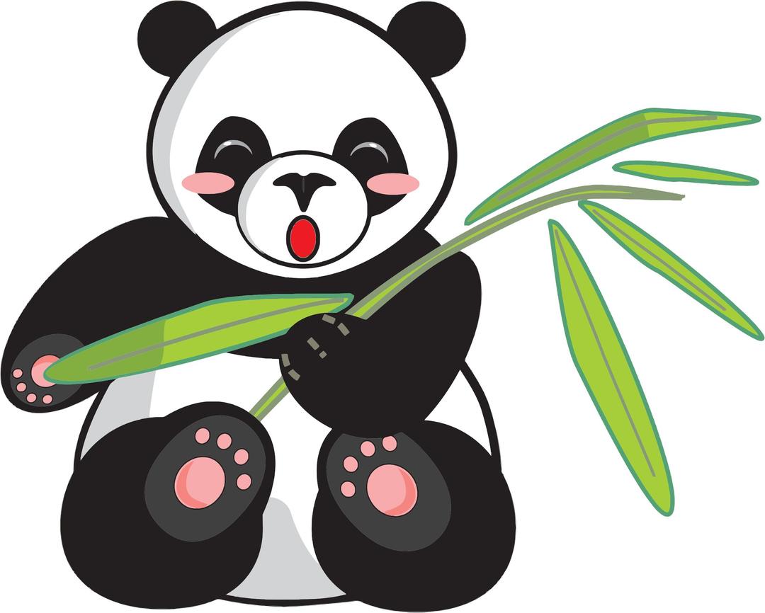Cartoon Panda And Bamboo png transparent