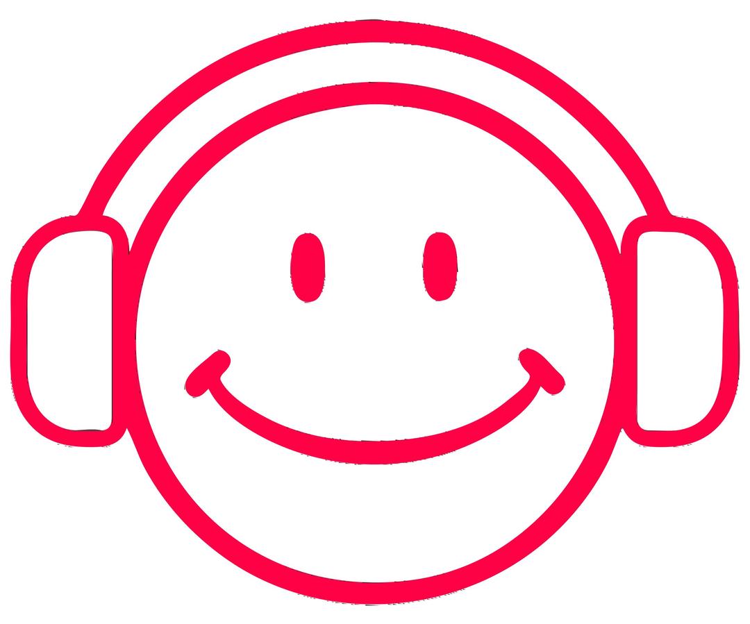 Cartoon Smiley With Headphones png transparent