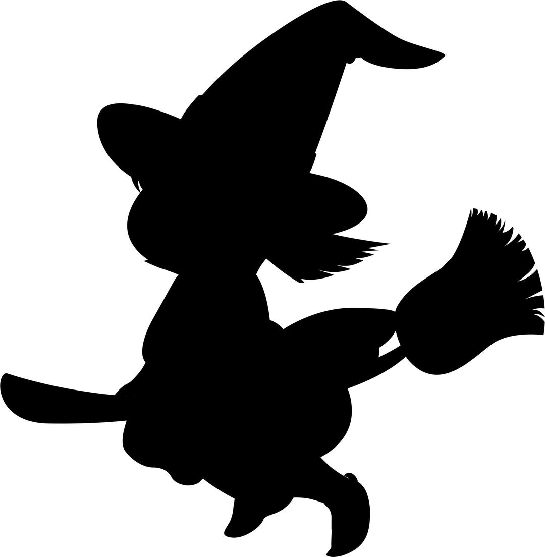 Cartoon Witch Silhouette png transparent