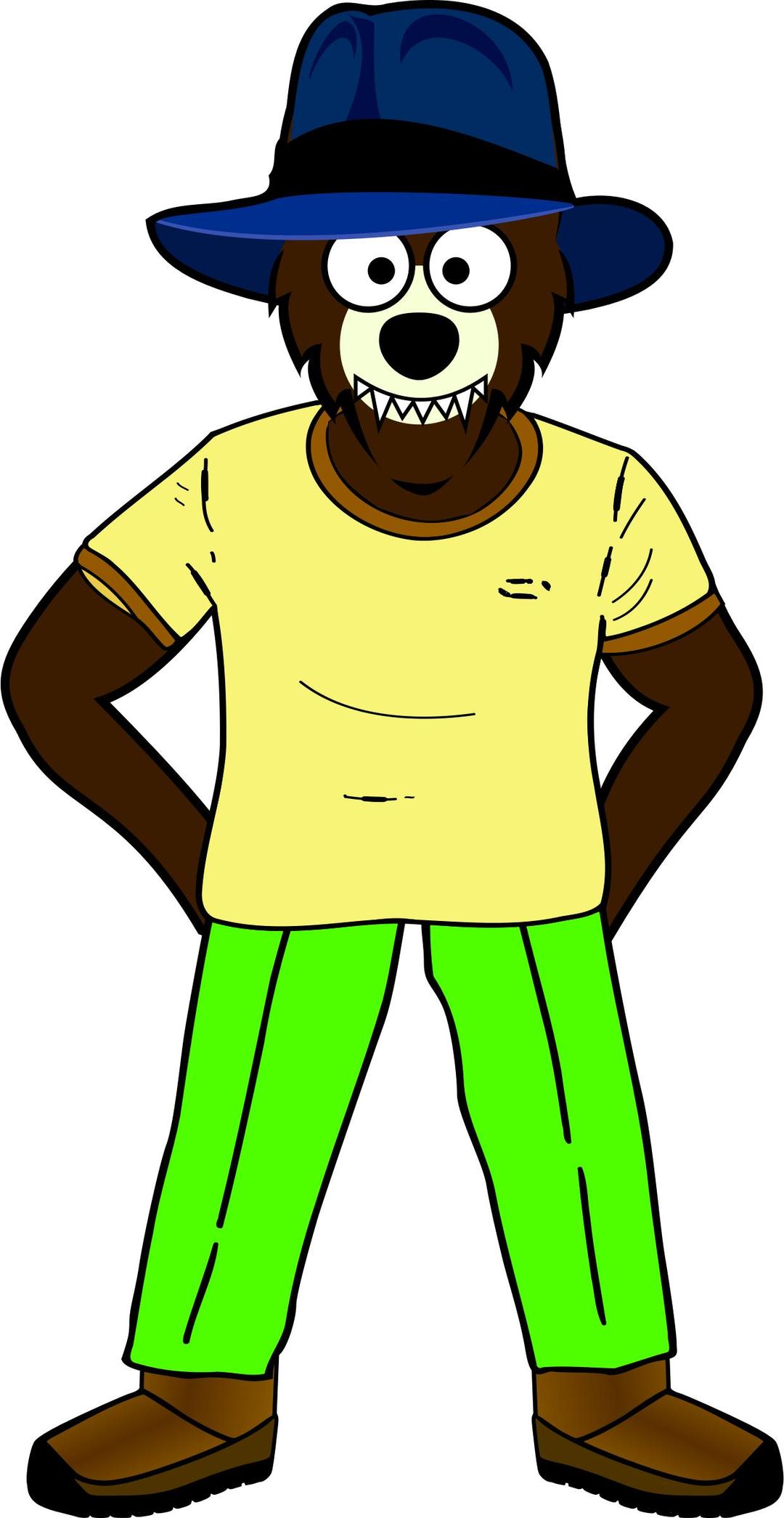Cartoon Wolf with Clothes png transparent