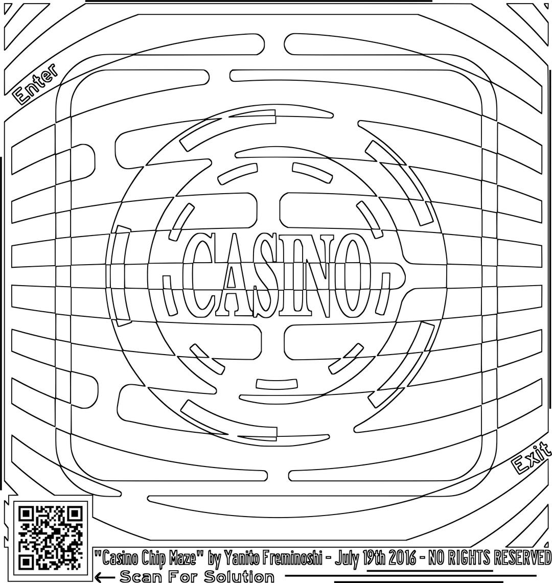 Casino Chip Coloring Maze png transparent