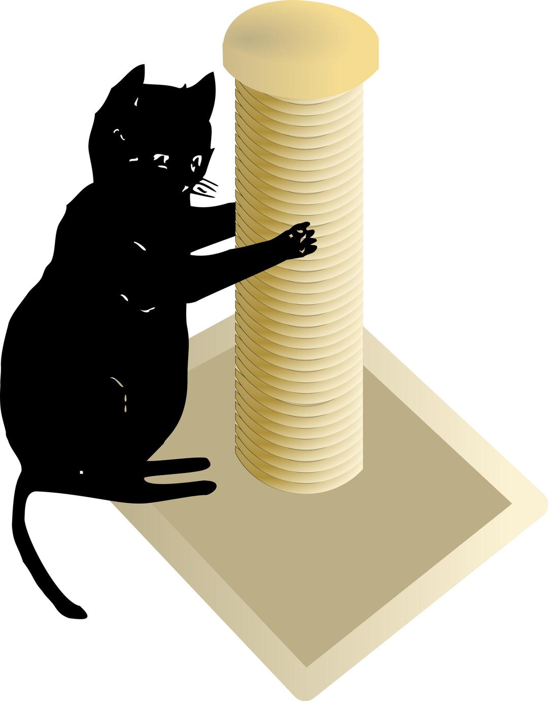 Cat and Scratching Post png transparent