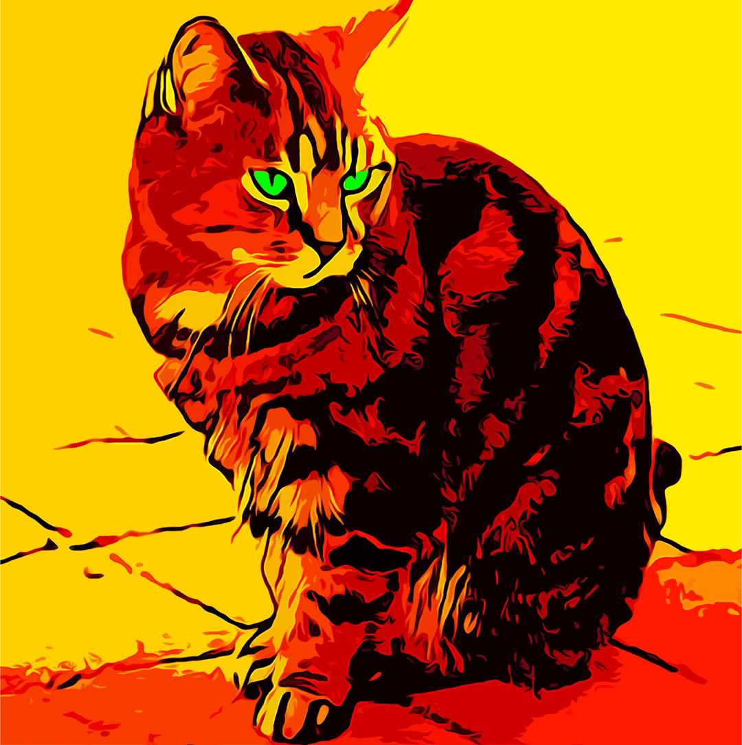Cat Oil Painting png transparent