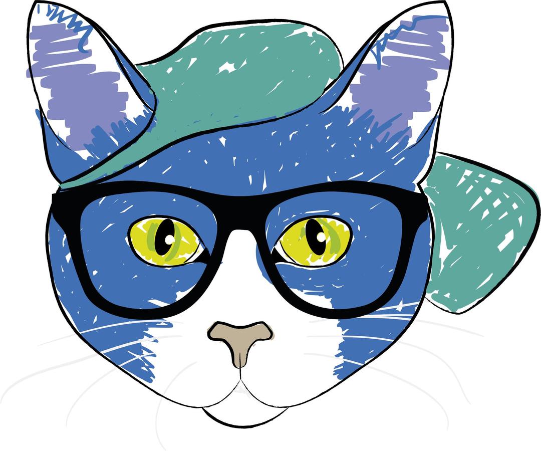 Cat Wearing Glasses png transparent