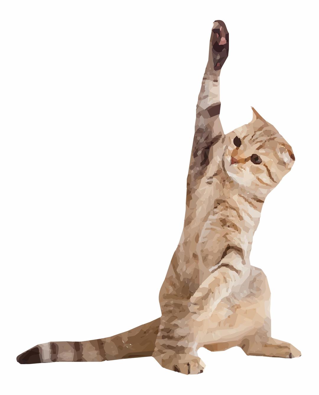 Cat with paw up png transparent