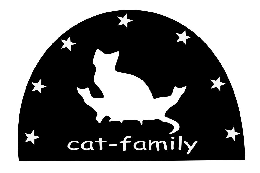 Cat-family-silhouette png transparent