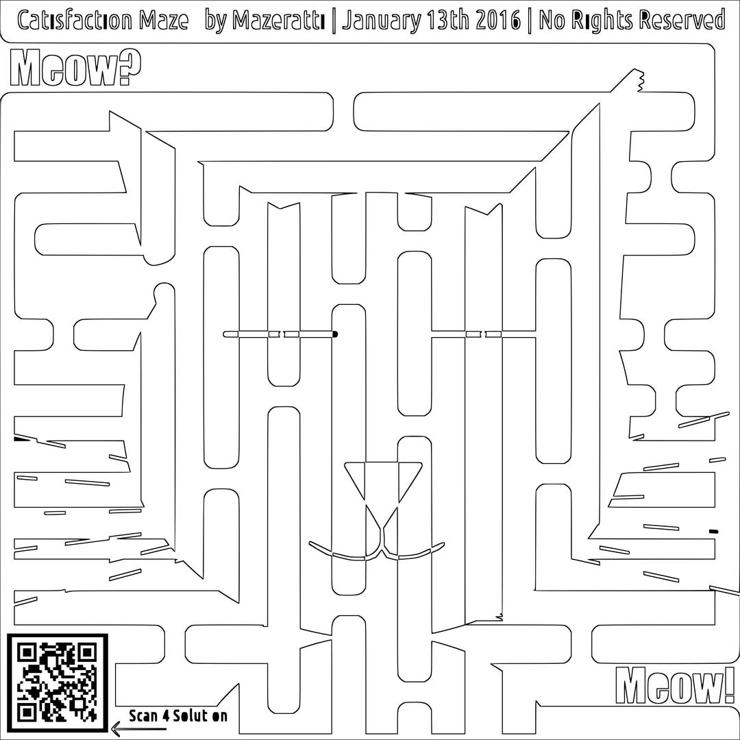 Catisfaction Coloring For Adults Maze png transparent