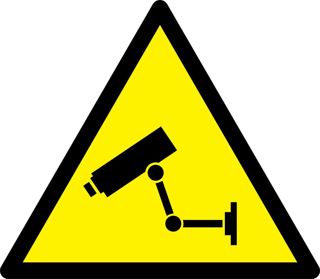 Caution CCTV png transparent